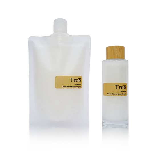 TROO Natural Tea-Tree Hair Shampoo | Pack of 2 (Bottle 100ml and Refill 200ml)